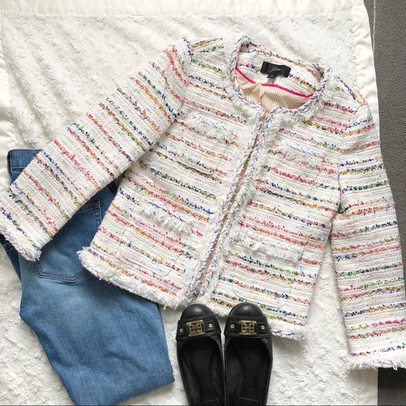 J. Crew Jackets & Blazers - 🎉HP🎉 J Crew Lady Jacket in White Tweed